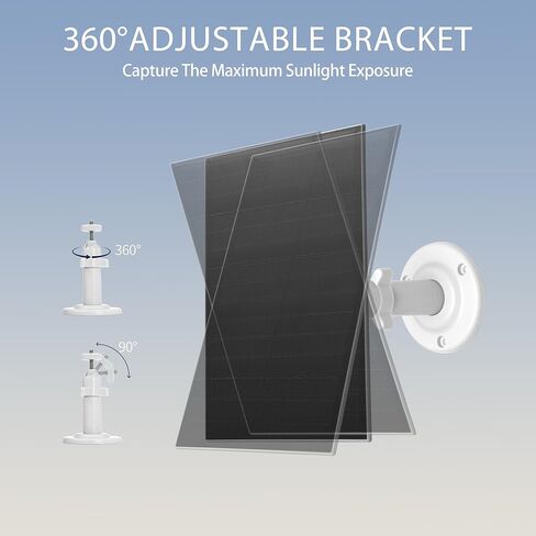 Greensolar 4W Solar Panel for Security Cameras, IP65 Waterproof Outdoor USB-C Cable with Adjustable Bracket, Compatible with Rechargeable Battery Cameras in Saudi Arabia