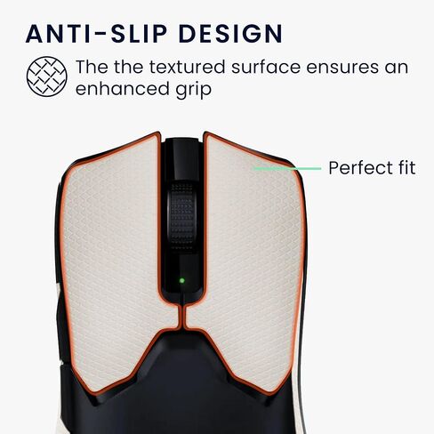 شريط قبضة ماوس kwmobile متوافق مع شريط قبضة Razer Viper V2 Pro - جلد صناعي غير قابل للانزلاق - أسود in Kuwait