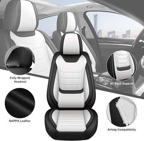 أغطية مقاعد السيارة DHAEY لسيارة Volkswagen ID4 2021-2025، أغطية مقاعد عائلية، جلد نابا، مقاومة للاهتراء، مضادة للانزلاق، مقاومة للماء، مجموعة كاملة من 5 قطع، أسود أزرق in Kuwait