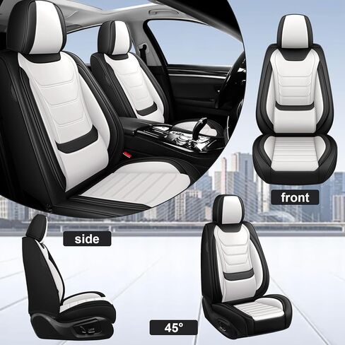 أغطية مقاعد السيارة DHAEY لسيارة Volkswagen ID4 2021-2025، أغطية مقاعد عائلية، جلد نابا، مقاومة للاهتراء، مضادة للانزلاق، مقاومة للماء، مجموعة كاملة من 5 قطع، أسود أزرق in Kuwait