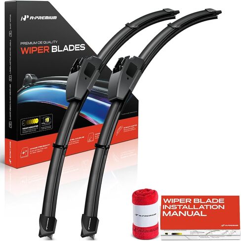 A-Premium Pack of 2 Windshield Wiper Blades with Wear Indicator & Towel - Compatible with Saturn SC1 SC2 1993-2002, SL, SL1, SL2, SW1, SW2-22" and 21", Hook Connector, Left and Right in Saudi Arabia