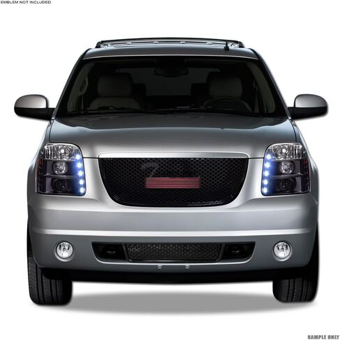 Front Grill Cover Compatible with 2007-2012 GMC Yukon/Yukon Denali/Yukon XL 1500/Yukon XL 1500 Denali/Yukon XL 2500 | Round Hole Mesh Front Hood Bumper Grill Grille (Black) in Saudi Arabia