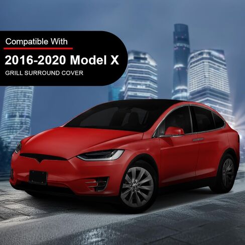 G-PLUS Front Bumper Upper Grill Surround Cover Grille Compatible with Tesla Model X 2016 2017 2018 2019 2020 Black in Saudi Arabia