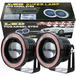 64mm White Round 12V Headlight Driving Bulbs R500 COB LED Fog Angel Eyes Lights 30W High Power Bright Halo Ring Light Universal Daytime Running Light Projector Light for Car SUV or Truck 2 Pack in Saudi Arabia