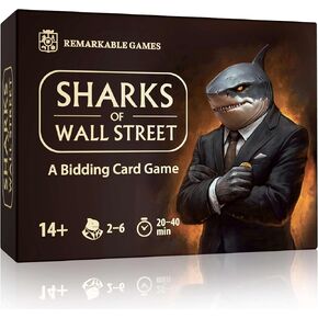 Sharks of Wall Street Auction Core Bidding Card Game – Portable, Quick, Entertaining, Easy To Learn - for Adults and Teens - Party, Travel and Family Game Night - 20-40 Min, Age 14+, 2-6 Players in Saudi Arabia