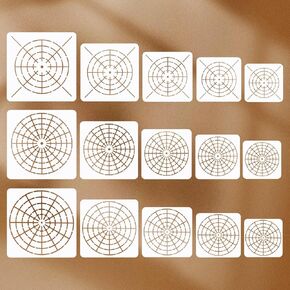 Mandala Dot Painting Stencils – 15pcs Reusable Templates (8/12/16 Segment, 3–8 Inches) for Rock Wood Canvas DIY Art & Crafts in Saudi Arabia