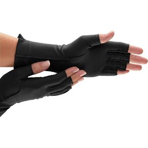 Isotoner Therapeutic Compression Fingerless Gloves, Large, Camel Tan in Kuwait