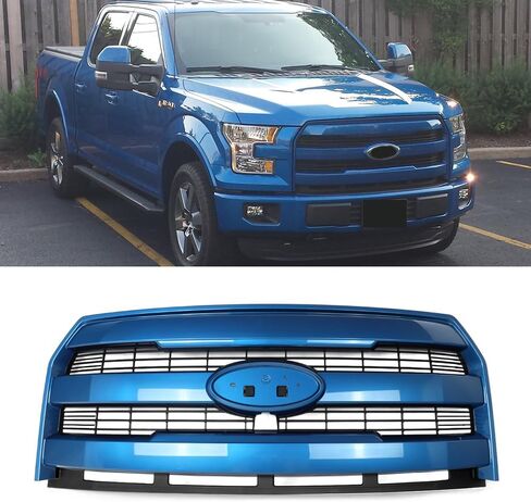 Blue Jeans Mesh Grille Assembly Compatible with 2015-2017 Ford F150 Lariat Style Front Upper Grill W/O Camera Hole Replace for FL3Z8201GA in Saudi Arabia