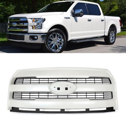 Blue Jeans Mesh Grille Assembly Compatible with 2015-2017 Ford F150 Lariat Style Front Upper Grill W/O Camera Hole Replace for FL3Z8201GA in Saudi Arabia
