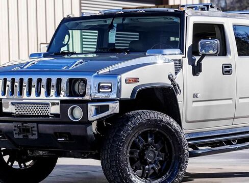 iJDMTOY Blackout Smoked Lens White LED Halo Driving Light/Amber Sequential Blink LED Front Turn Signal Light Assembly, Compatible With 2003-2009 Hummer H2 SUV SUT in Saudi Arabia