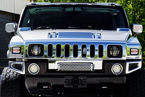 iJDMTOY Blackout Smoked Lens White LED Halo Driving Light/Amber Sequential Blink LED Front Turn Signal Light Assembly, Compatible With 2003-2009 Hummer H2 SUV SUT in Saudi Arabia
