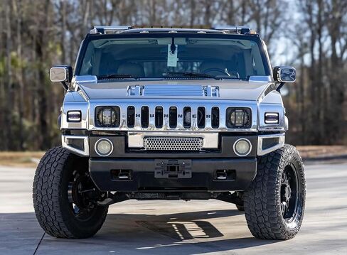 iJDMTOY Blackout Smoked Lens White LED Halo Driving Light/Amber Sequential Blink LED Front Turn Signal Light Assembly, Compatible With 2003-2009 Hummer H2 SUV SUT in Saudi Arabia
