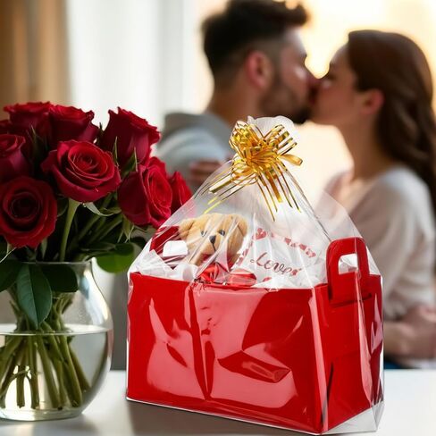 Ferrochef 12 حزمة عيد الميلاد سلة هدية فارغة شعرت سلة تخزين حمراء مع الشريط وحقيبة عيد الميلاد صندوق تخزين قابل للطي مع مقابض لXams عطلة علاج لوازم الحفلات خزانة المنزل ديكور الحضانة in Kuwait