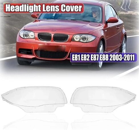 متوافق مع BMW 1 Series E81 E82 E87 E88 2004-2011 غطاء المصباح الأمامي الشفاف غطاء المصباح الأمامي عدسة استبدال عاكس الضوء (1 قطعة الجانب الأيسر) in Saudi Arabia