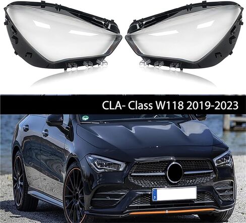 متوافق لمرسيدس بنز CLA- Class W118 2019-2023 كشافات ضوء السيارة عدسة المصباح الأمامي غطاء المصباح قذيفة الزجاج اليمين واليسار الملحقات in Saudi Arabia