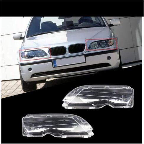One Pair Of Headlight Clear Cover Headlamp Lens Front Headlamp Lens Replacemnt Compatible For BMW E46 3-series 4 Door 02-05 Headlight Cover in Saudi Arabia