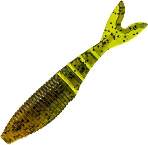 Gary Yamamoto Zako 4' Multi-Use Soft Plastic Fishing Angling Swimbait Lure Designed to Mimic Bluegill or Shad, 021/297 Laminate, BLACK W/ LARGE BLUE FLAKE/297 LAMINATE (6 PACK) in Saudi Arabia