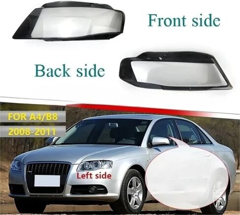 1Pc Front Headlamp Cover Headlight Shell Transparent Lampshade Lens Compatible For Audi A4 A4L B8 2009 2010 2011 2012 Headlamp Shell(Right) in Saudi Arabia