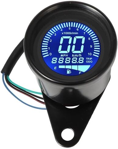 Motorcycle Speedometer Gauge Digital 12V Universal Digital Motorcycle Tachometer Odometer Tachometer Gauge Fuel Meter LED Indicator Odometer Gauge in Saudi Arabia