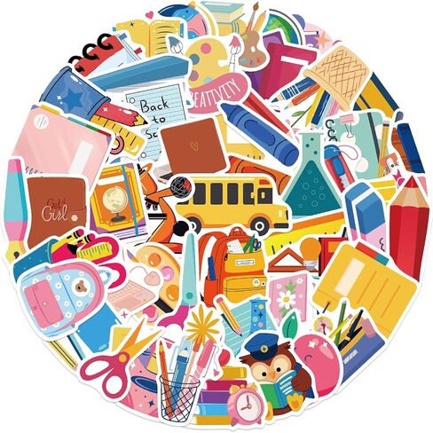 50 قطعة من ملصقات العودة إلى المدرسة للمدرسين، ملصقات MathTools للفصل الدراسي، ملصقات سجل القصاصات المدرسية، ملصقات مقاومة للماء من الفينيل للوازم المدرسية، زجاجة مياه، ديكورات الفصول الدراسية (العودة إلى المدرسة) in Kuwait
