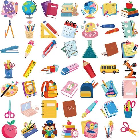 50 قطعة من ملصقات العودة إلى المدرسة للمدرسين، ملصقات MathTools للفصل الدراسي، ملصقات سجل القصاصات المدرسية، ملصقات مقاومة للماء من الفينيل للوازم المدرسية، زجاجة مياه، ديكورات الفصول الدراسية (العودة إلى المدرسة) in Kuwait