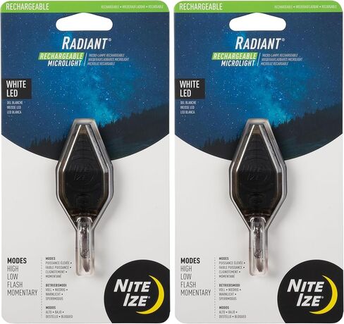 Nite Ize Radiant Rechargeable Microlight - Rechargeable Keychain Flashlight with LED Light - Microlight for Travel, Camping, Car Key Keychain & House Key Keychain - 12 Lumen Light in Saudi Arabia