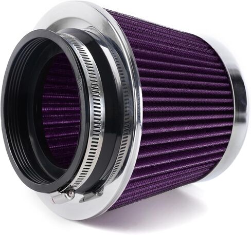 4-Inch Cold Air Intake Filter - Washable, High Performance, 3" or 3-1/2" or 4" Clamp-On Replacement Air Filter Blue in Kuwait