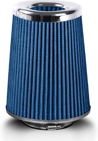 4-Inch Cold Air Intake Filter - Washable, High Performance, 3" or 3-1/2" or 4" Clamp-On Replacement Air Filter Blue in Kuwait