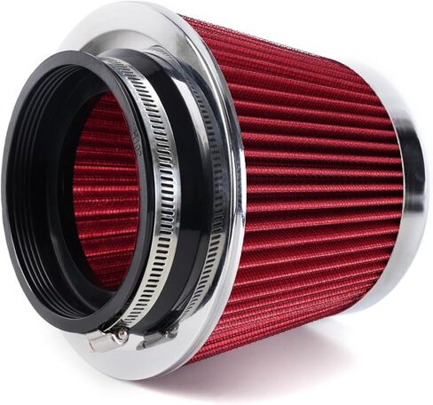 4-Inch Cold Air Intake Filter - Washable, High Performance, 3" or 3-1/2" or 4" Clamp-On Replacement Air Filter Blue in Kuwait