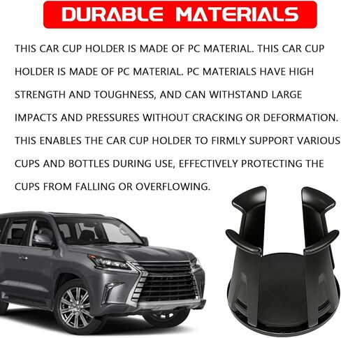 2PCS Car Cup Holders Insert, Cup Holder Adapter for Car, Self-Adhesive Adaptive Clamp Arm, Wiggle-Free Automotive Cups Holder Expander for Water Bottles/Drinks, Universal for SUV Sedan Truck in Kuwait