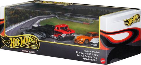 Hot Wheels Premium, Set of 3 Collector Toy Vehicles and 1 Team Transport Vehicle in 1:64 Scale in Saudi Arabia