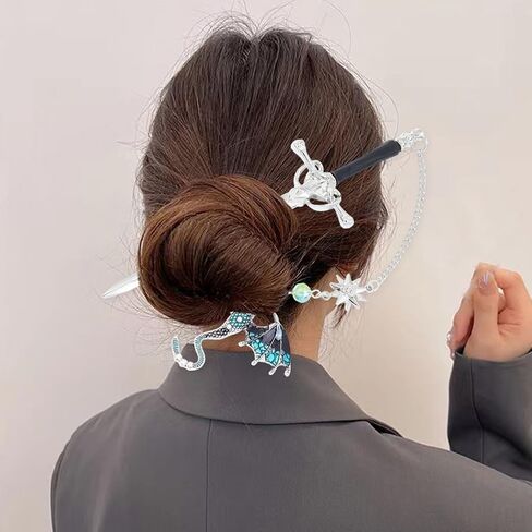 إشارات تنين السيف، إشارة مرجعية تنين الجناح الرابع، إشارة مرجعية سيف مع قلادة، نمط عتيق، قلادة معدنية، هدايا للقراءة، عيد ميلاد، معلم (20.5 * 6 * 7.2 سم) (أزرق) in Kuwait