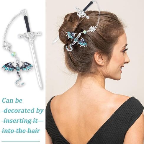 إشارات تنين السيف، إشارة مرجعية تنين الجناح الرابع، إشارة مرجعية سيف مع قلادة، نمط عتيق، قلادة معدنية، هدايا للقراءة، عيد ميلاد، معلم (20.5 * 6 * 7.2 سم) (أزرق) in Kuwait