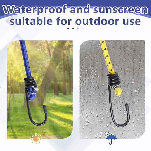 8 Pack Bungee Cords with Hooks,Elastic Bungee Straps,Includes 40",32", 24", 16",Heavy Duty Outdoor Bungie Straps to Packing for Tent,Camping,Fastening Items,Storing Packages in Saudi Arabia