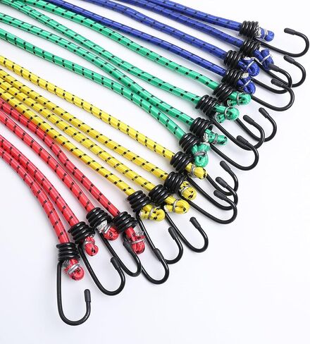 8 Pack Bungee Cords with Hooks,Elastic Bungee Straps,Includes 40",32", 24", 16",Heavy Duty Outdoor Bungie Straps to Packing for Tent,Camping,Fastening Items,Storing Packages in Saudi Arabia
