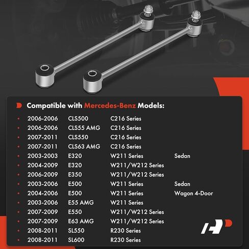 A-Premium 2 × وصلات شريط التثبيت الخلفية، متوافقة مع Mercedes-Benz E320 E350 E500 E550 & CLS500 CLS550 & SL550 SL600 & AMG - E55 E63 CLS55 CLS63 in Saudi Arabia