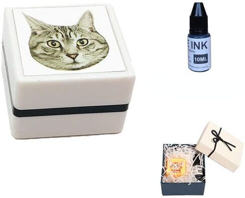 Custom Stamp, Self-Inking Stamps Personalized Pet Photo Portrait Stamps, Custom Rubber Stamps, Square Stamper, Multiple Color Options, Yellow, Red, Blue, White, (A) in Saudi Arabia