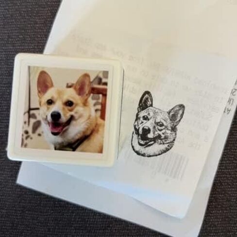 Custom Stamp, Self-Inking Stamps Personalized Pet Photo Portrait Stamps, Custom Rubber Stamps, Square Stamper, Multiple Color Options, Yellow, Red, Blue, White, (A) in Saudi Arabia