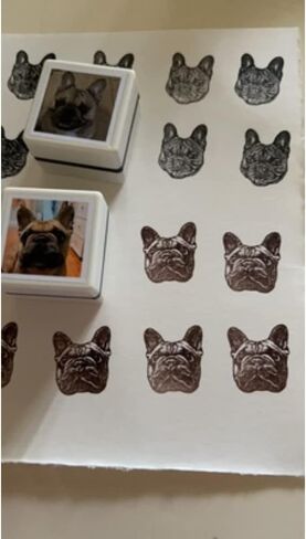 Custom Stamp, Self-Inking Stamps Personalized Pet Photo Portrait Stamps, Custom Rubber Stamps, Square Stamper, Multiple Color Options, Yellow, Red, Blue, White, (A) in Saudi Arabia