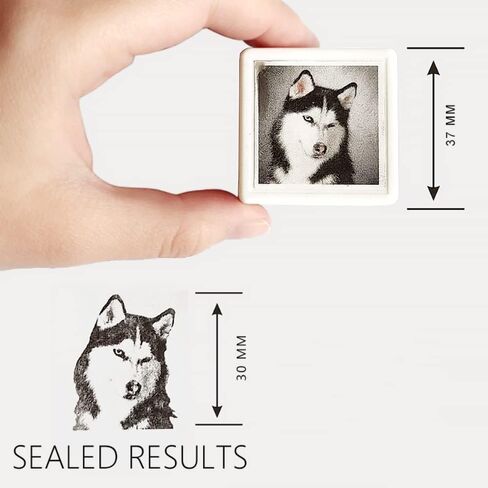 Custom Stamp, Self-Inking Stamps Personalized Pet Photo Portrait Stamps, Custom Rubber Stamps, Square Stamper, Multiple Color Options, Yellow, Red, Blue, White, (A) in Saudi Arabia