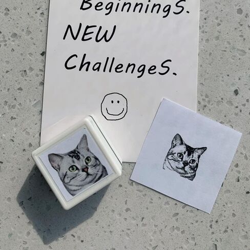 Custom Stamp, Self-Inking Stamps Personalized Pet Photo Portrait Stamps, Custom Rubber Stamps, Square Stamper, Multiple Color Options, Yellow, Red, Blue, White, (A) in Saudi Arabia