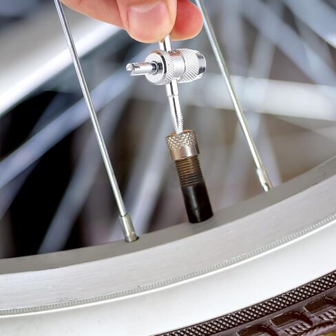 4 PCS Valve Stem Tool Keychain & 4-in-1 Tire Valve Core Removal Tool, Stainless Steel Portable Valves Core Disassembly and Repair Tools for Bicycle Car Motorcycle Repair Install Accessory in Kuwait