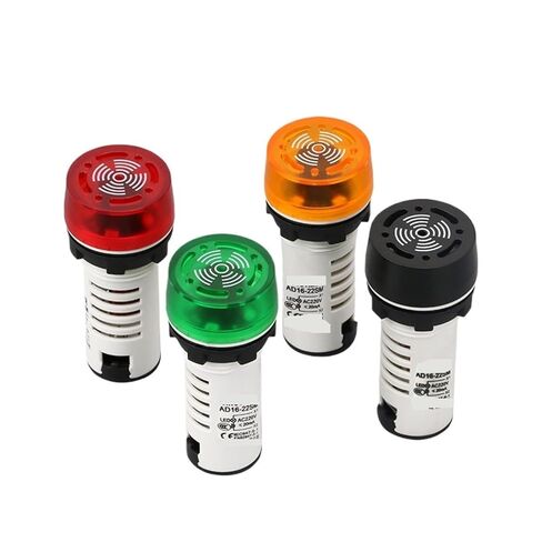 AD16-22SM Flash Buzzer 220V/12V/24V/380V AC/DC 22mm Intermittent Sound and Light Alarm(DC24V-Black) in Kuwait