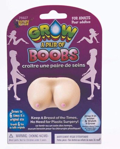 Grow a Pair of Boobs! Just use Water! Funny Boobie Gag Prank Novelty Joke Gift Stocking Stuffer in Saudi Arabia
