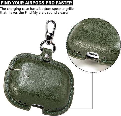 غطاء علبة شحن لسماعات Apple Airpods Pro. حقيبة كلاسيكية مصنوعة يدويًا من جلد البقر المجنون بالكامل. حافظة واقية محمولة مضادة للصدمات مع سلسلة مفاتيح (بني) in Kuwait