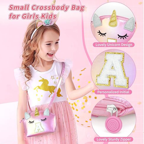 مجموعة مكياج YOOLIFE للأطفال الصغار - 9 قطع ألعاب مكياج غير سامة ومحفظة أولية، هدايا عيد ميلاد للأعمار 3 4 5 6 7 8 9 سنوات للفتيات من عمر يونيكورن هدايا للأطفال والبنات الصغار التظاهر بحرف مكياج A in Kuwait