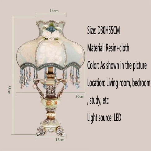 American Retro Table Light European Luxury Creativity Living Room Bedroom Study Villa Home Furnishing (G D36H55CM 1PCS) in Saudi Arabia
