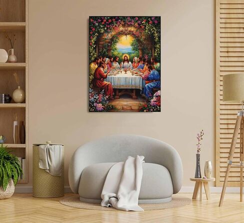 Jesus Last Supper Paint by Numbers Kit for Adults, 16"x20" Canvas Painting Kit for Beginners, Modern Aesthetic DIY Paint by Number on Canvas for Home Wall Decor 109 in Saudi Arabia