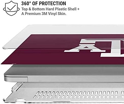 حافظة Skinit + غلاف متوافق مع جهاز MacBook Air 13in (2020) - تصميم جامعة Texas A&M مرخص رسميًا in Kuwait