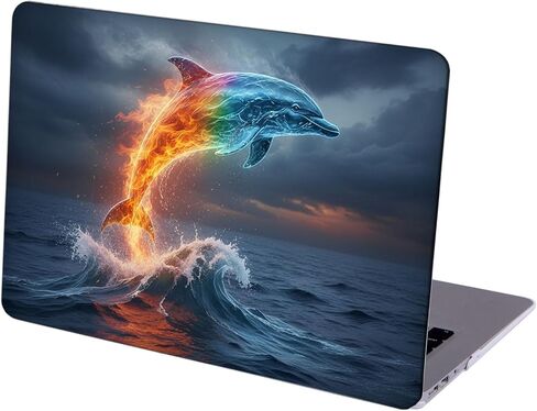 متوافق مع جهاز MacBook Air مقاس 13 بوصة، حافظة صلبة مع غطاء لوحة مفاتيح وواقي شاشة (A1369 A1466، إصدار 2010-2017) - Dolphins MC21058 in Kuwait